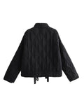 Gwmlk TRAF Oversize Women Parkas 2023 Winter Long Sleeve Big Pockets Loose Quilted Padded Jacket Female Crop Top Cotton Coat