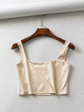 gwmlk Sale 2023 Summer Women Sexy Sleeveless Tops Fashion Short Square Collar Tank Tops 4 Colors