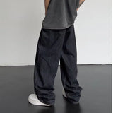 Gwmlk New Summer Jeans Men Patchwork Denim Trousers Male Oversize Loose Casual Wide-leg Pants Streetwear Harajuku Clothing