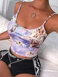 gwmlk Slim Sling Angel Print Summer Camisole Women's Sexy Streetwear Short Cropped Navel Bra Top