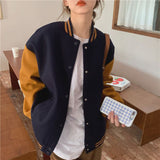 Gwmlk Vintage Baseball Jacket Women Oversize Harajuku Style Streetwear Y2k College Varsity Jackets Korean Fashion Bomber Coat