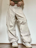 gwmlk Ruched Pockets Trousers Baggy y2k Vintage Harajuku Causal Cargo Joggers Sporty Fashion Streetwear Sweatpants Vintage