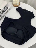 gwmlk for woman knitted sexy crop tops off shoulder halter tanke top women built in bra camis for womens sleeveless hot