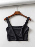 gwmlk Sale 2023 Summer Women Sexy Sleeveless Tops Fashion Short Square Collar Tank Tops 4 Colors