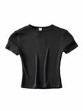 gwmlk Casual 2023 Summer Woman Slim Fit t-shirt tight Cotton Short-Sleeve O-neck tee Crop Tops