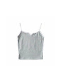 gwmlk crop top summer sexy tops women 2023 spaghetti strap top casual v neck camis knit sleeveless cami top army green cami gray