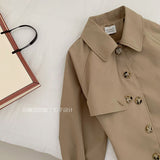 Gwmlk Fashion Windbreaker Jacket Women Clothes Casual Loose Overcoat Spring Autumn Simple Chic Women Khaki Trench Coat