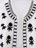 Gwmlk TRAF Women Floral Embroidery Cardigan Vest Vintage V Neck Short Waistcoat Summer Female Casual Streetwear Chic Vest Tops