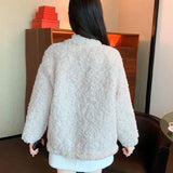 Gwmlk Lamb Wool Winter Jacket Women 2023 Fashion Street Thick Warm Faux Fur Coat Ladies Wild Lazy Pockets Furry Outerwear