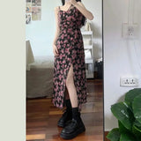 Gwmlk Strap Floral Dress Summer Thin Strap Dress Crop Sun Top Shawl Clothing Waist Long Dress Matching Set for Women