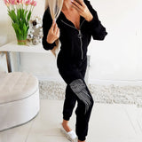 Gwmlk Women Sports Suit 2 Piece Set Autumn Winter Print Punk Style Slim Leisure Women's Hoodies Sweatpants Trend Suits 2023