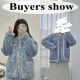 Gwmlk Korean Style Lamb Wool Jackets Women 2023 New All-Match Loose Furry Coat Ladies Fashion Streetwear Pockets Plush Coats