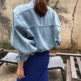 Gwmlk Jackets Women Top 2023 Sexy Puff Long Sleeve Y2k Clothes Cropped Jacket Streetwear Women's Denim Shirt