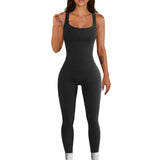 Gwmlk Piece Jumpsuit and Rompers Women Sport Yoga Fitness Jumpsuit Sexy Sleeveless Vest Bodysuit Slim Casual Bodysuit Female