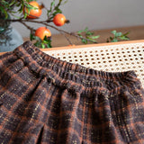 Gwmlk Vintage Plaid Thicken Winter Skirts for Women 2023 Autumn High Waisted Long Woolen Skirt Women Elegant A-Line Skirts