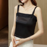 Gwmlk Womens Tops Satin Sexy Blouse Corset Top Silk Blouses 2023 Fashion Tank Top Female Clothing Elegant Camisole Ladies Tops