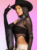 gwmlk women summer bodysuit mesh sheer sexy one shoulder see through night club party streetwear festival body one piece