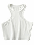 gwmlk Women Racer Back Slim Fit Rib Tank Top