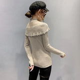 Gwmlk New Autumn Winter Sweaters Women Fashion Patchwork Half Turtleneck Knitted Pullover Women High Elastic Slim Knitwear