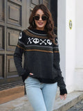 Gwmlk Halloween Gothic Retro Skull Knitted Sweater Women Punk autumn Winter Warm Loose Street Sweater