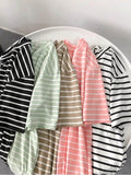 gwmlk Short Sleeve Korean O-Neck Casual Fashion Shirt Camiseta Feminina Tops T Shirt Women Solid Color Striped Punk T-shirt