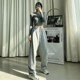 Gwmlk Women's Gray Jogging Sweatpants 2023 New Summer Casual Elastic Waist Sports Pants Woman Harajuku Baggy Joggers Trousers