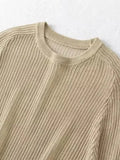 Gwmlk TRAF 2023 Women Summer Vintage Solid Pullover Knitted Sweater Slim O-Neck Long Sleeve Female Casual Chic Tops