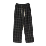 Gwmlk Men Checkered Casual Pants Loose Straight Corduroy Pants Sweatpants Man Fashion Streetwear 2023 Spring New Hip Hop Trousers