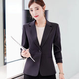 Gwmlk Spring Summer New Fashion Thin Blazer Women Solid Korean Style CasualAll-Match Long Sleeve Red Jacket Women