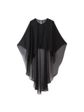 Gwmlk TRAF Women 2023 New Chic Fashion Tulle Net Long Cloak Coat Dress Vintage Female Dresses Vestidos Robe Mujer