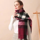 gwmlk Luxury Brand Winter Plaid Scarf Couple Style Warm Solid Pashmina Scarves Fashion Women Scarfs Cashmere Shawl Hijab For Gift