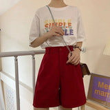 Gwmlk Summer Women's Shorts 2023 Casual Loose Wide Leg Knee-length Shorts Women Korean Fashion Pockets Office Short Pants