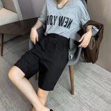 Gwmlk Korean Office Suits Shorts for Women Fashion Double-buttons High Waist Knee-length Pants Woman 2023 Summer Casual Short