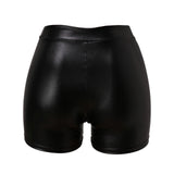 gwmlk Sexy Nightclub Leather Shorts Women High Waist Bodycon Push Up Black Short Joggers Sports Fitness Female Sexy Slim Shorts