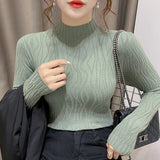 Gwmlk Basic Warm Sweaters Women 2023 Spring New Fashion Casual Turtleneck Pullover Woman Solid Slim Bottoming Knitted Sweater