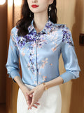 Gwmlk Women Shirt 2023 New Spring Autumn Female Clothing Print Vintage Blouse Fashion Floral Womens Tops Elegant Women Blouses