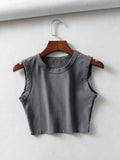 gwmlk Summer vintage white crop tops women biker black punk sexy tank top korean streetwear cropped sleeveless top feminino