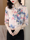 Gwmlk Woman Blouses 2023 Office Lady Silk Shirts for Women Print Elegant and Youth Woman Blouses Vintage Tops Clothing Female