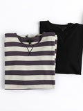 gwmlk Women High Quality Striped Print Sweatshirts Long Sleeve O Neck Loose Pullovers Female Tops