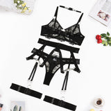 Gwmlk Fancy Lingerie Luxury Lace Fine Underwear Bra Kit Push Up Floral Intimate See Through Seamless Delicate Exotic Sets