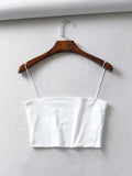 gwmlk Summer Women's Crop Top Sexy Elastic Cotton Camis sleeveless Short Tank Top Bar