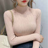 Gwmlk Basic Warm Sweaters Women 2023 Spring New Fashion Casual Turtleneck Pullover Woman Solid Slim Bottoming Knitted Sweater