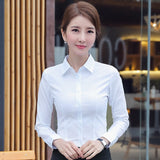 Gwmlk Fashion Women Shirts White Shirt Women Long Sleeve Shirts Tops Office Lady Basic Shirt Blouses Plus Size Woman Blouse 5XL