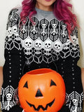 Gwmlk Gothic Skeleton Pattern Sweaters Teachwear Women's Clothes Warm Steetwear Girls Knit Pullover Y2k Tops Dark Academia