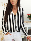 gwmlk New Blouse Women Casual Striped Top Shirts Blouses Female Loose Blusas Autumn Fall Casual Ladies Office Blouses Top Sexy