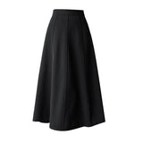 Gwmlk Women's Skirt 2023 Spring Women High Waist Solid Vintage Girl's Waist Down Skirt Knee-length A-line Fashion Thin Skirt for Women