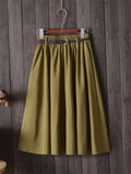 gwmlk Knee Length Summer Skirt Women With Belt 2023 Fashion Korean Ladies High Waist Pleated A-line School Skirt Female