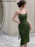 Gwmlk Spaghetti Strap Long Dress Women Summer Elegant Beach Party Dress Female Korean One Piece Casual Y2k Bodycon Dress 2023 New