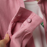 Gwmlk Women Pink Jeans Jacket Oversized Korean Style Single Breasted Chic Denim Coats Spring Autumn Cowboy Jackets Outwear