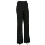 Gwmlk All-Match Women Black Flared Pants Fashion High Waist Wide Leg Trousers Female Casual Hipster Streetwear Pants 2023